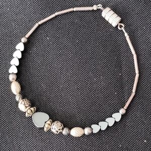 Silvertone  Beaded Bracelet